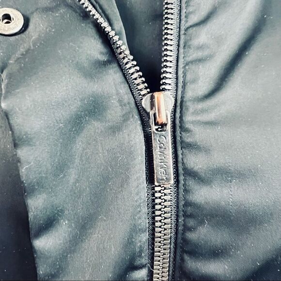 Vintage 90s Calvin Klein Quilted Rain Slicker Jacket Insulated Small - Picture 14 of 16